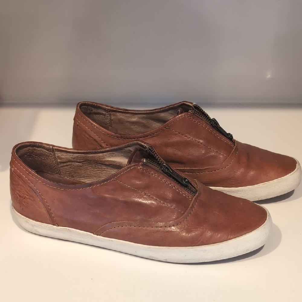 Brown Leather Women's Casual Shoes